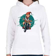 PRINTFASHION Karácsonyi dínó - Női kapucnis pulóver - Fehér női pulóver, kardigán