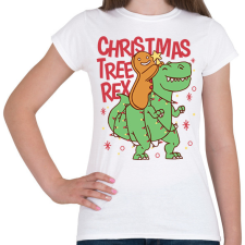 PRINTFASHION Karácsonyi dínó - Női póló - Fehér női póló