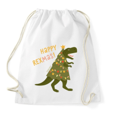 PRINTFASHION Karácsonyi dínó - Sportzsák, Tornazsák - Fehér tornazsák
