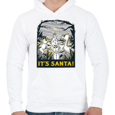 PRINTFASHION Karácsonyi dínók - Férfi kapucnis pulóver - Fehér