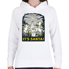 PRINTFASHION Karácsonyi dínók - Női kapucnis pulóver - Fehér