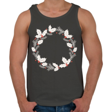 PRINTFASHION Karácsonyi fehér koszorú - Férfi atléta - Sötétszürke