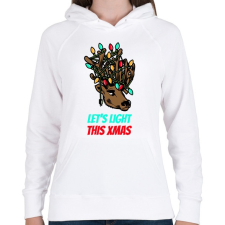 PRINTFASHION Karácsonyi fények - Női kapucnis pulóver - Fehér női pulóver, kardigán