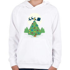 PRINTFASHION Karácsonyi fenyő - Gyerek kapucnis pulóver - Fehér gyerek pulóver, kardigán