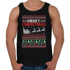 PRINTFASHION karácsonyi  - Férfi atléta - Fekete női trikó