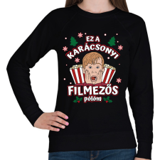 PRINTFASHION Karácsonyi filmezős póló - Női pulóver - Fekete női pulóver, kardigán