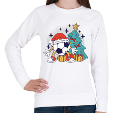 PRINTFASHION Karácsonyi foci - Női pulóver - Fehér