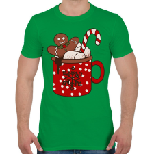 PRINTFASHION Karácsonyi forró csoki - Férfi póló - Zöld férfi póló