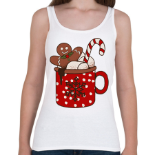 PRINTFASHION Karácsonyi forró csoki - Női atléta - Fehér női trikó