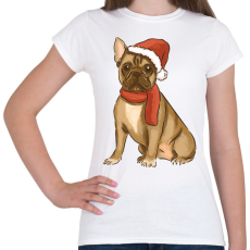 PRINTFASHION Karácsonyi francia bulldog - Női póló - Fehér