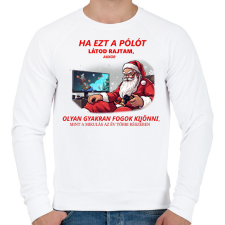 PRINTFASHION karácsonyi gamer póló - Férfi pulóver - Fehér férfi pulóver, kardigán