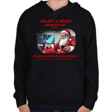 PRINTFASHION karácsonyi gamer póló - Gyerek kapucnis pulóver - Fekete gyerek pulóver, kardigán