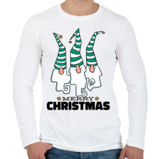 PRINTFASHION Karácsonyi gnómok - Férfi hosszú ujjú póló - Fehér férfi póló