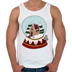 PRINTFASHION Karácsonyi hógömb - Férfi atléta - Fehér