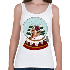 PRINTFASHION Karácsonyi hógömb - Női atléta - Fehér női trikó