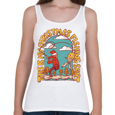 PRINTFASHION Karácsonyi horgász póló - Női atléta - Fehér női trikó