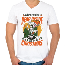 PRINTFASHION Karácsonyi humor - Férfi V-nyakú póló - Fehér férfi póló