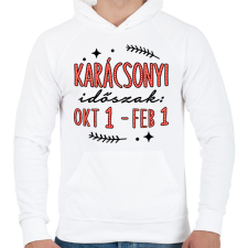 PRINTFASHION Karácsonyi időszak - Férfi kapucnis pulóver - Fehér férfi pulóver, kardigán