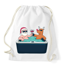 PRINTFASHION Karácsonyi jacuzzi - Sportzsák, Tornazsák - Fehér tornazsák
