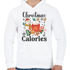 PRINTFASHION Karácsonyi kalória - Férfi kapucnis pulóver - Fehér