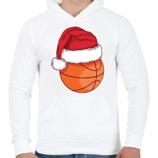 PRINTFASHION Karácsonyi kosárlabda - Férfi kapucnis pulóver - Fehér