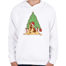 PRINTFASHION Karácsonyi kutya - Gyerek kapucnis pulóver - Fehér