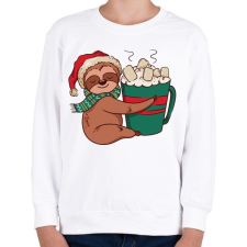 PRINTFASHION Karácsonyi lajhár  - Gyerek pulóver - Fehér gyerek pulóver, kardigán