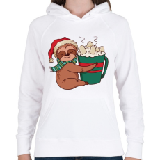 PRINTFASHION Karácsonyi lajhár  - Női kapucnis pulóver - Fehér