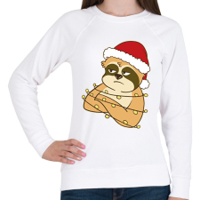 PRINTFASHION Karácsonyi lajhár - Női pulóver - Fehér női pulóver, kardigán