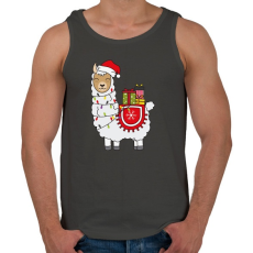 PRINTFASHION Karácsonyi láma - Férfi atléta - Sötétszürke