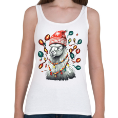 PRINTFASHION Karácsonyi láma - Női atléta - Fehér