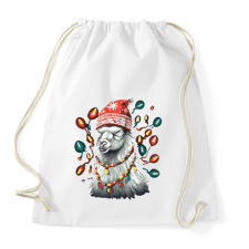PRINTFASHION Karácsonyi láma - Sportzsák, Tornazsák - Fehér tornazsák