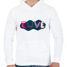 PRINTFASHION Karácsonyi love - Férfi kapucnis pulóver - Fehér férfi pulóver, kardigán