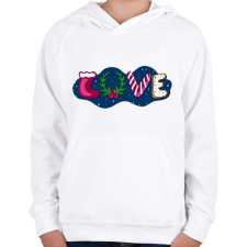 PRINTFASHION Karácsonyi love - Gyerek kapucnis pulóver - Fehér gyerek pulóver, kardigán