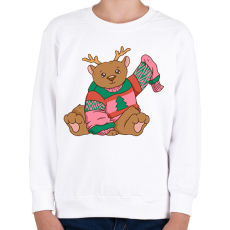 PRINTFASHION Karácsonyi maci - Gyerek pulóver - Fehér