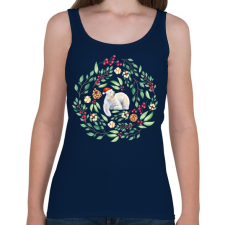 PRINTFASHION Karácsonyi maci - Női atléta - Sötétkék női trikó