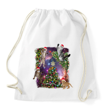 PRINTFASHION Karácsonyi macskák - Sportzsák, Tornazsák - Fehér tornazsák