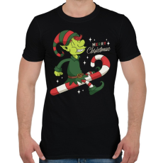 PRINTFASHION Karácsonyi manó - Férfi póló - Fekete