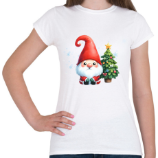 PRINTFASHION karácsonyi manó - Női póló - Fehér
