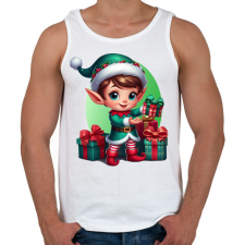 PRINTFASHION Karácsonyi manófiú - Férfi atléta - Fehér atléta, trikó