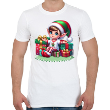 PRINTFASHION Karácsonyi manófiú - Férfi póló - Fehér férfi póló