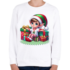PRINTFASHION Karácsonyi manófiú - Gyerek pulóver - Fehér gyerek pulóver, kardigán