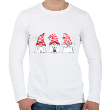 PRINTFASHION karácsonyi manók - Férfi hosszú ujjú póló - Fehér férfi póló