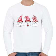 PRINTFASHION karácsonyi manók - Férfi pulóver - Fehér