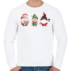 PRINTFASHION Karácsonyi manók - Férfi pulóver - Fehér