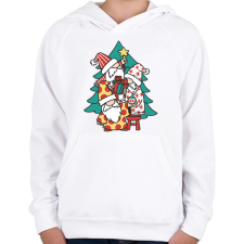 PRINTFASHION Karácsonyi manók - Gyerek kapucnis pulóver - Fehér gyerek pulóver, kardigán