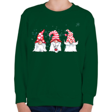 PRINTFASHION karácsonyi manók - Gyerek pulóver - Sötétzöld