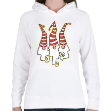 PRINTFASHION Karácsonyi manók - Női kapucnis pulóver - Fehér női pulóver, kardigán