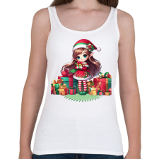 PRINTFASHION Karácsonyi manólány - Női atléta - Fehér női trikó