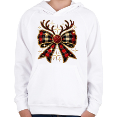 PRINTFASHION Karácsonyi masni - Gyerek kapucnis pulóver - Fehér